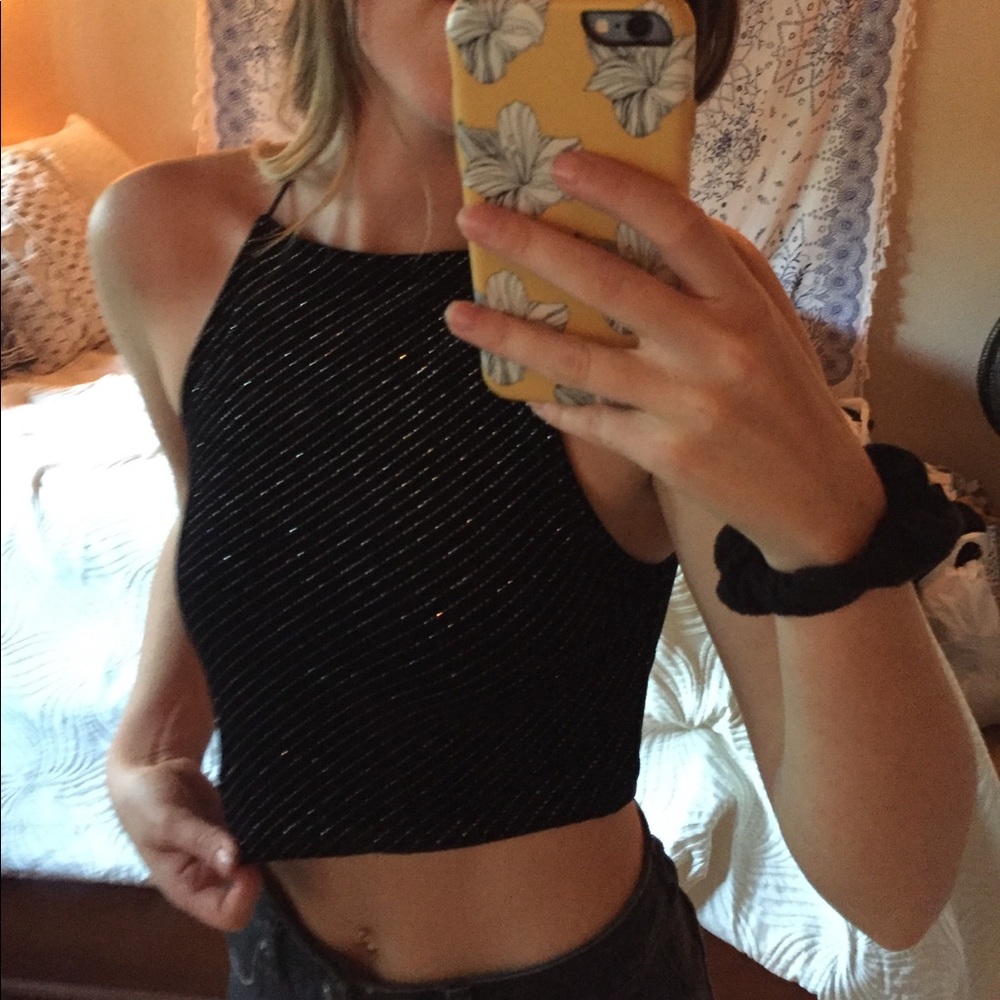 Sparkley velvet crop top